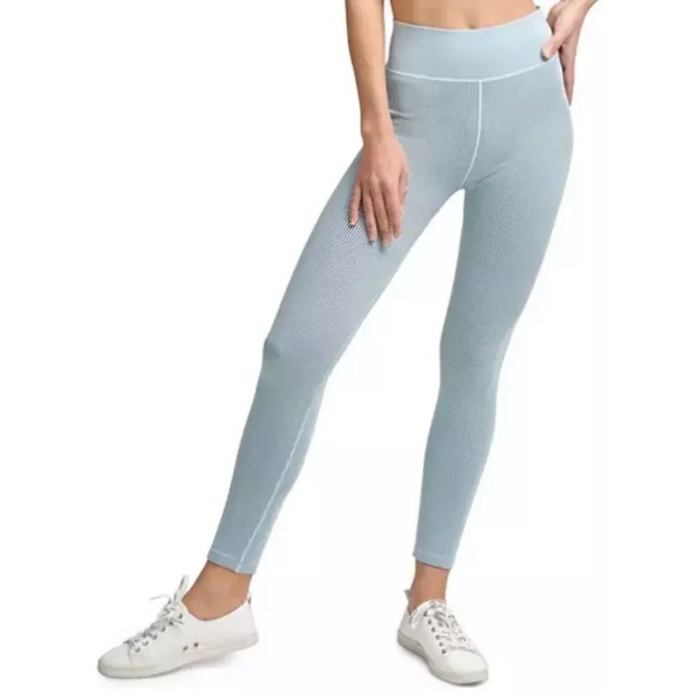 Calvin Klein Blue Ribbed High Rise 7/8 Leggings Women's Small NWT